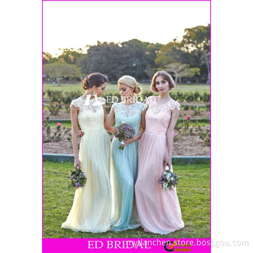 CE1443 Wholesale Bridesmaid Dress Appliques Lace Long Chiffon Bridesmaid Dress